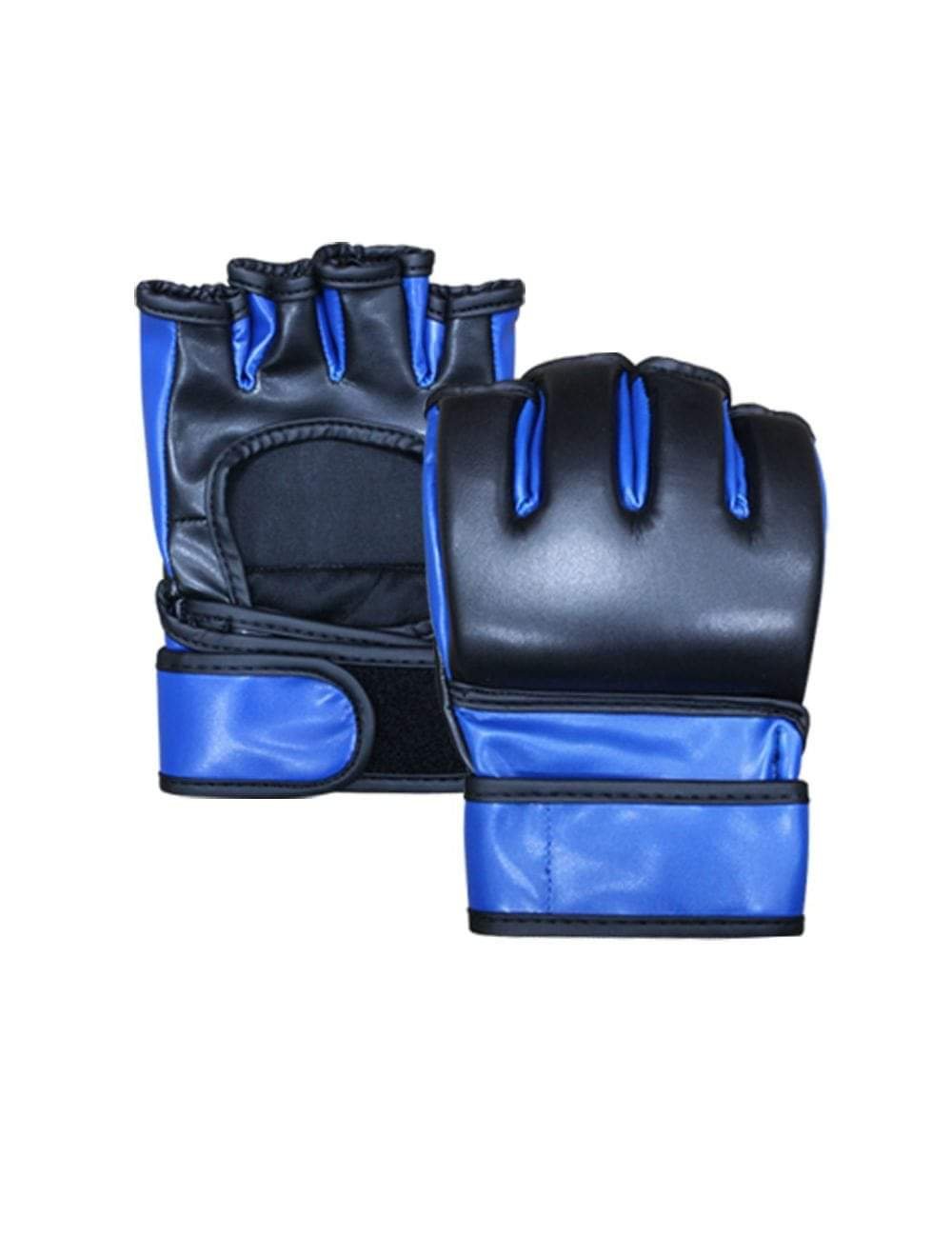 MMA Training Gloves – Premium PU Leather – Black & Blue Professional Combat Sports Manufacturer